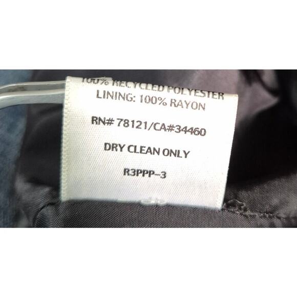 Eileen Fisher Quilted Puffer Coat Polyester/Rayon Black  Lightweight Hooded Sz L - Picture 7 of 7